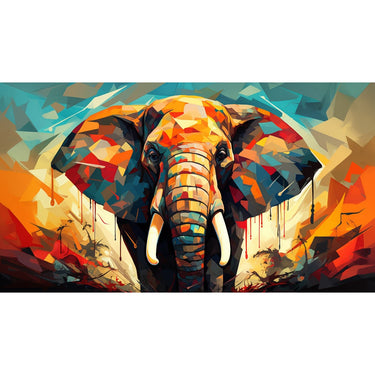 Tableau Abstrait Tête D'Éléphant